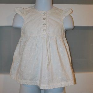 H&M White Cotton White Embroidered Dress W/Bottoms Size 2/4 Months Infant